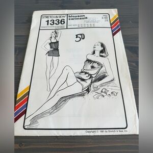 Vintage blouson swimsuit  pattern by Stretch & Sew